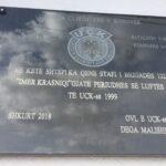 Pllakë Përkujtimore: Vendqëndrim i Brigadës 122 UÇK-së - Carravranë, Malishevë